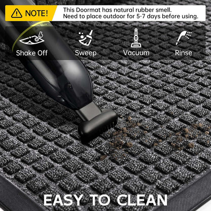 Front Door Mat Indoor Outdoor, 48" x 36" Non Slip Welcome Doormat for Entryway, Heavy Duty Low Profile Entrance Rug for High Traffic Areas, Patio, Outside Entry, Yard, Porch Waterproof