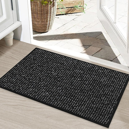 BEQHAUSE Dirt Trapper Door Mat 20" x 32", Non-Slip Washable Doormats Entrance Mat, Dirt Resistant and Absorbent Welcome Mat, Low Profile Floor Mats for Front Back Door and Entryway, Beige