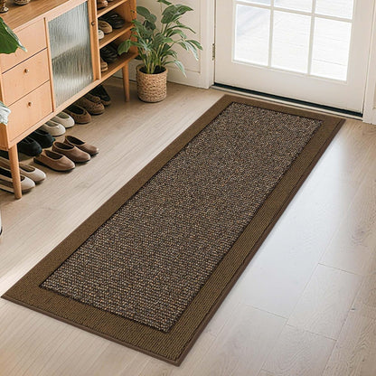 BEQHAUSE Indoor Door Mat 20" x 32", Dirt Trapper Door Mats Non-Slip Entryway Rugs Washable, Resist Dirt Absorbent Welcome Mat, Low Profile Floor Mats for Front Back Door and Entryway, Taupe