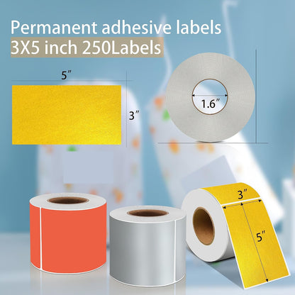 PARLAIM 3 X 5 Inch Rectangle Adhesive Color Coding Stickers,Square Inventory Stickers -250 Per Dispenser Box (Fluorescent Green)