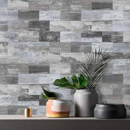 Vamos Tile 100-Piece Glossy Dolomite White Peel and Stick Backsplash Tile,3''x6'' PVC Subway Tile with White Grout, Stick on Backsplash for Kitchen/Bathroom/Fireplace