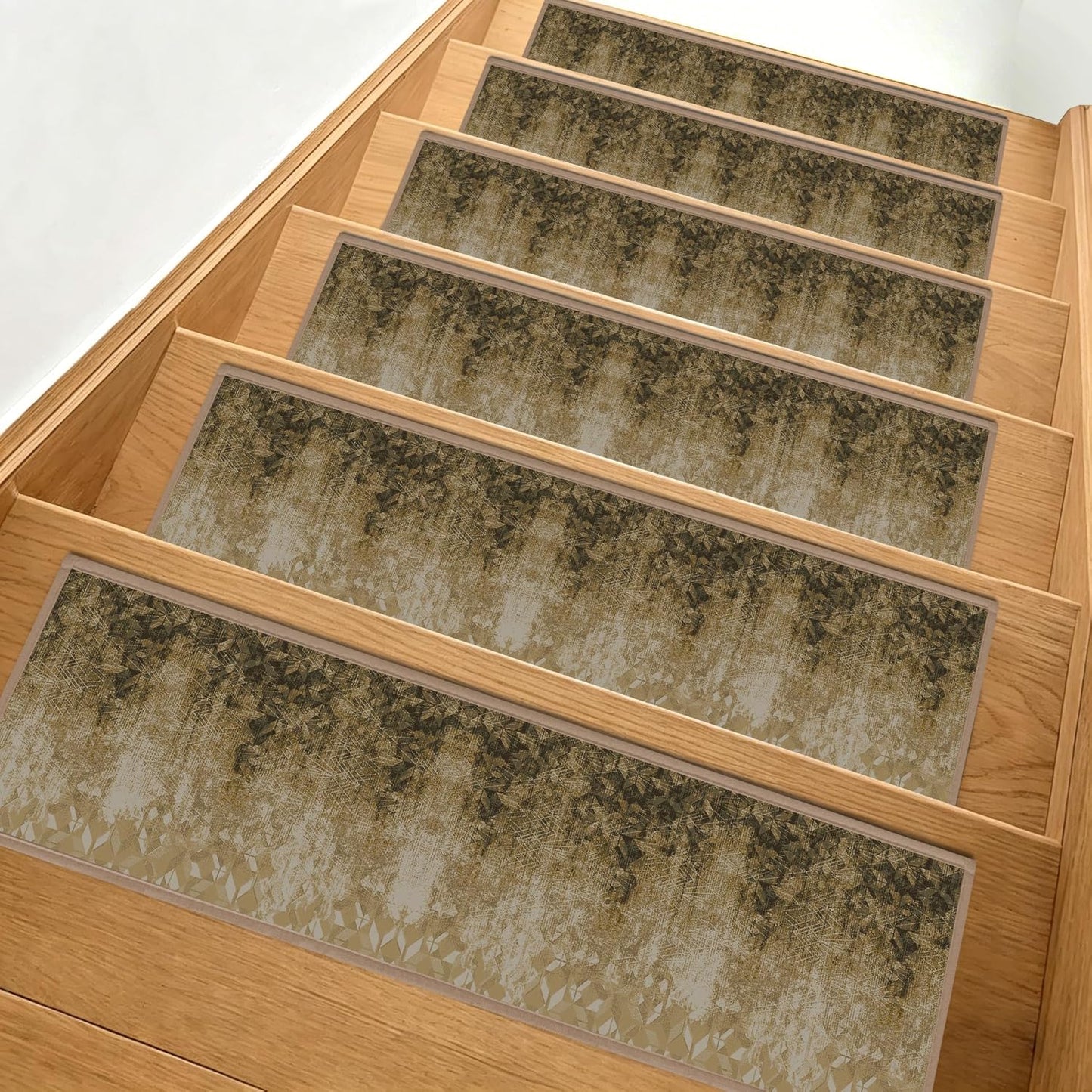 Non Slip Stair Treads for Wooden Steps, 15 Pack 8"x30" Washable Carpet | 8x30 in soft chenille polyester stair treads with reusable TPE backing for indoor wood stairs, dogs, kids, and seniors