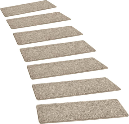 PURE ERA Carpet Stair Treads Tape Free Non Slip Indoor Stair Carpet Stair Protectors Pet-Friendly Non-Slip Skid Resistant Washable Reusable 8" x 30"(2 Pieces,Black)