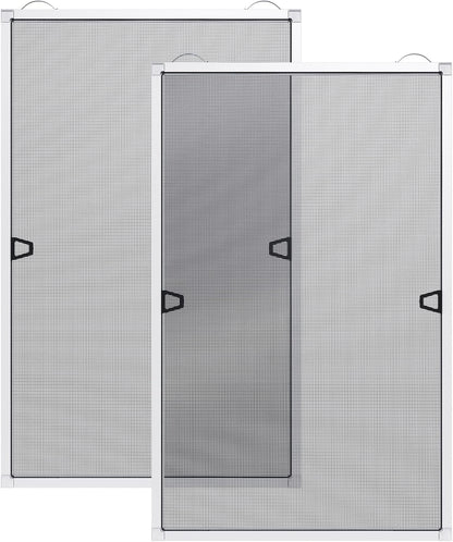Paramondo 2 Sets DIY Window Screen Frame Kit, Easy Cut-to-Size Design Window Screen, Includes Screen Mesh, Frame Parts & Tools for Window Screen Replacement, White, 46" Lx 46"W