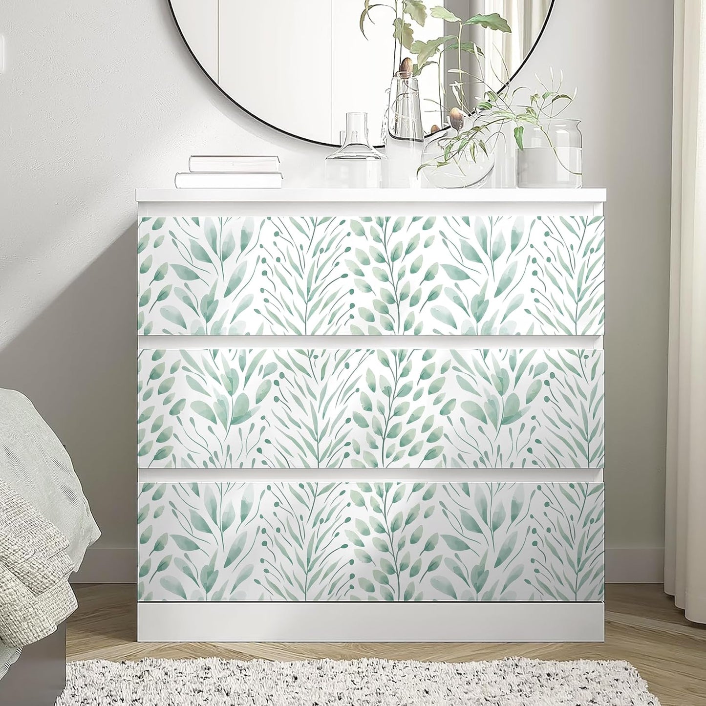 Safiyya Peel and Stick Wallpaper Boho Modern Beige Leaf Contact Paper Peel and Stick Wall Paper Self Adhesive Removable Wallpaper for Bedroom Bathroom Vinyl Roll 78.7"x17.3"