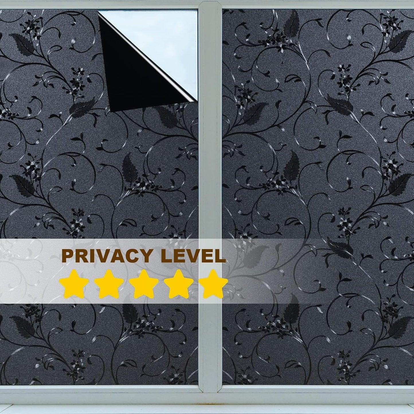 Niviy Window Privacy Film Static Cling Non-Adhesive Window Film Frosted Glass Bathroom Door Decoration Privacy Covering (17.7"x 78.7")