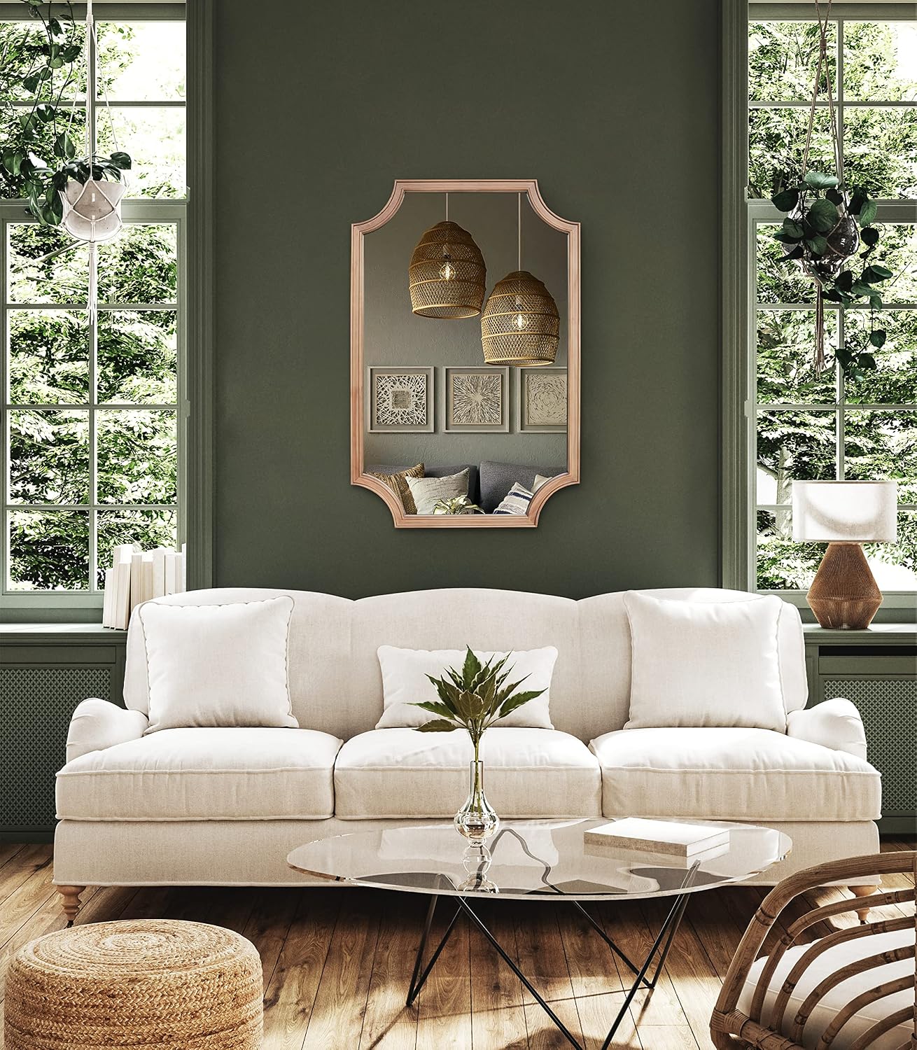 WallBeyond Full Length Mirror Wall Mounted 65"x22", Rustic Wooden Frame Floor Mirror, Large Full Body Mirror for Bedroom, Leaning or Hanging Against Wall, Natural
