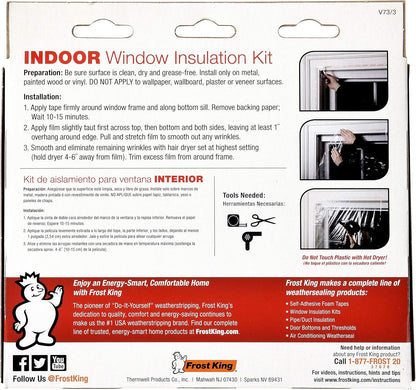 Frost King V83M Heavy Duty Indoor Shrink Window Kits, 42" X 62" X 1.5 MIL, 1-Pack