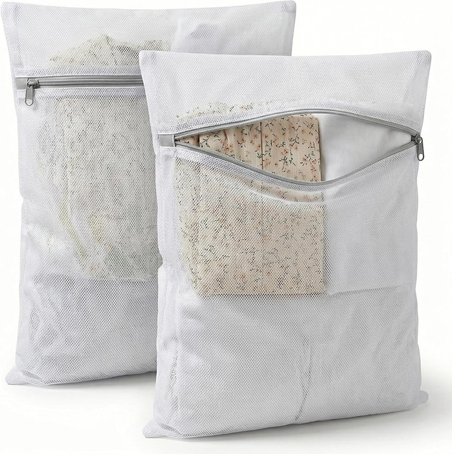 12x16 Small Mesh Laundry Bags for Delicates, 4-Pack – for Lingerie, Bras, Socks & Swimwear – 120GSM Honeycomb Mesh Protects Delicates in Washer & Dryer