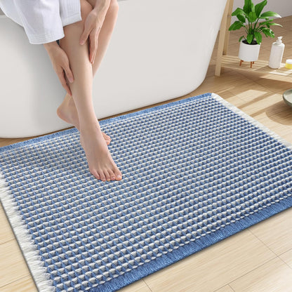 Smiry Waffle Bath Mat 30x20, Extra Soft Absorbent Bathroom Rugs, Non Slip Machine Washable Quick Dry Bath Rugs for Bathroom Floor, Tub, Shower, Home Decor Accessories, Brown