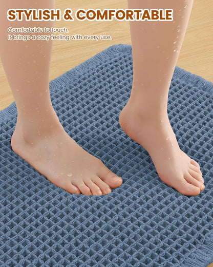 Smiry Waffle Bath Mat 30x20, Extra Soft Absorbent Bathroom Rugs, Non Slip Machine Washable Quick Dry Bath Rugs for Bathroom Floor, Tub, Shower, Home Decor Accessories, Brown