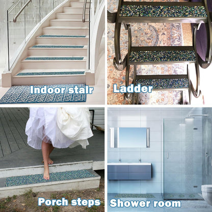 CHUANGSEED Anti-Slip Tape 2" x15ft - Waterproof Blue Safety Grip Tape for Stairs, Pool, Bathroom, Outdoor Steps - Heavy Duty Non-Slip Traction Strip