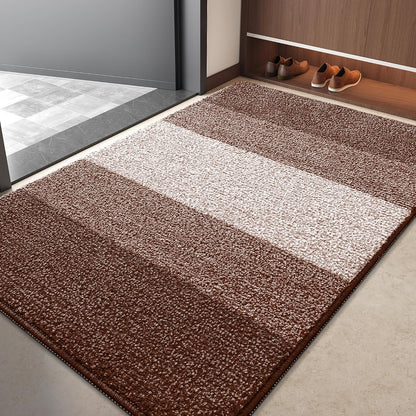 Kitinjoy Indoor Outdoor Door Mat, 32x20 Non-Slip Absorbent Dirt Trapper, Low-Profile Washable Inside Entrance Front Floor Mat, Sturdy Soft Entry Doormats for Entryway, Grey