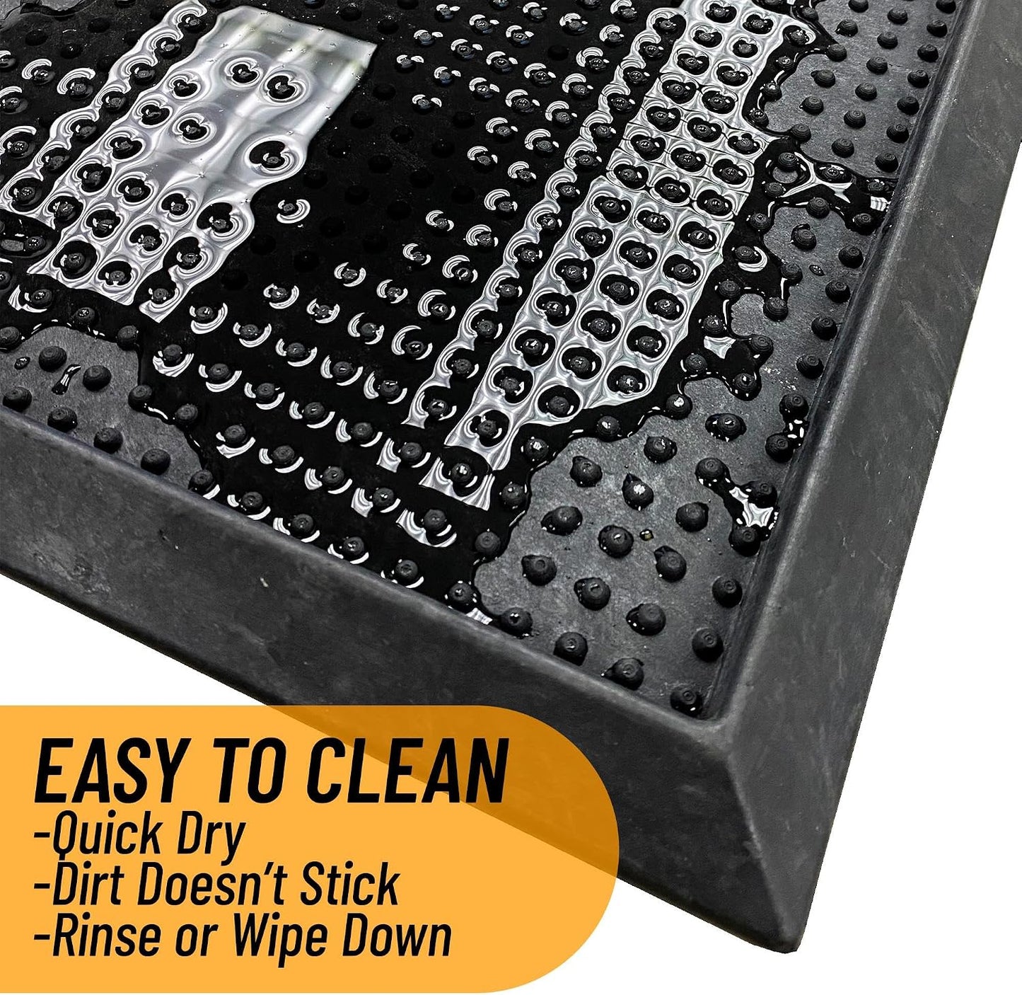 Ottomanson Indoor/Outdoor Boot Tray Non-Slip Rubber 16" x 32" Modern Entryway Mat for Entryway, Patio, Backyard, Garage, 16" x 32", Black