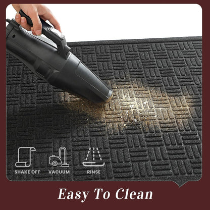 Mibao Front Door Mat, Heavy Duty Durable Welcome Mat for Outdoor Indoor, Dirt Trapper Waterproof Super Absorbent Door Mat for Entryway Outside Patio Porch, 29.5" x 17", Grey