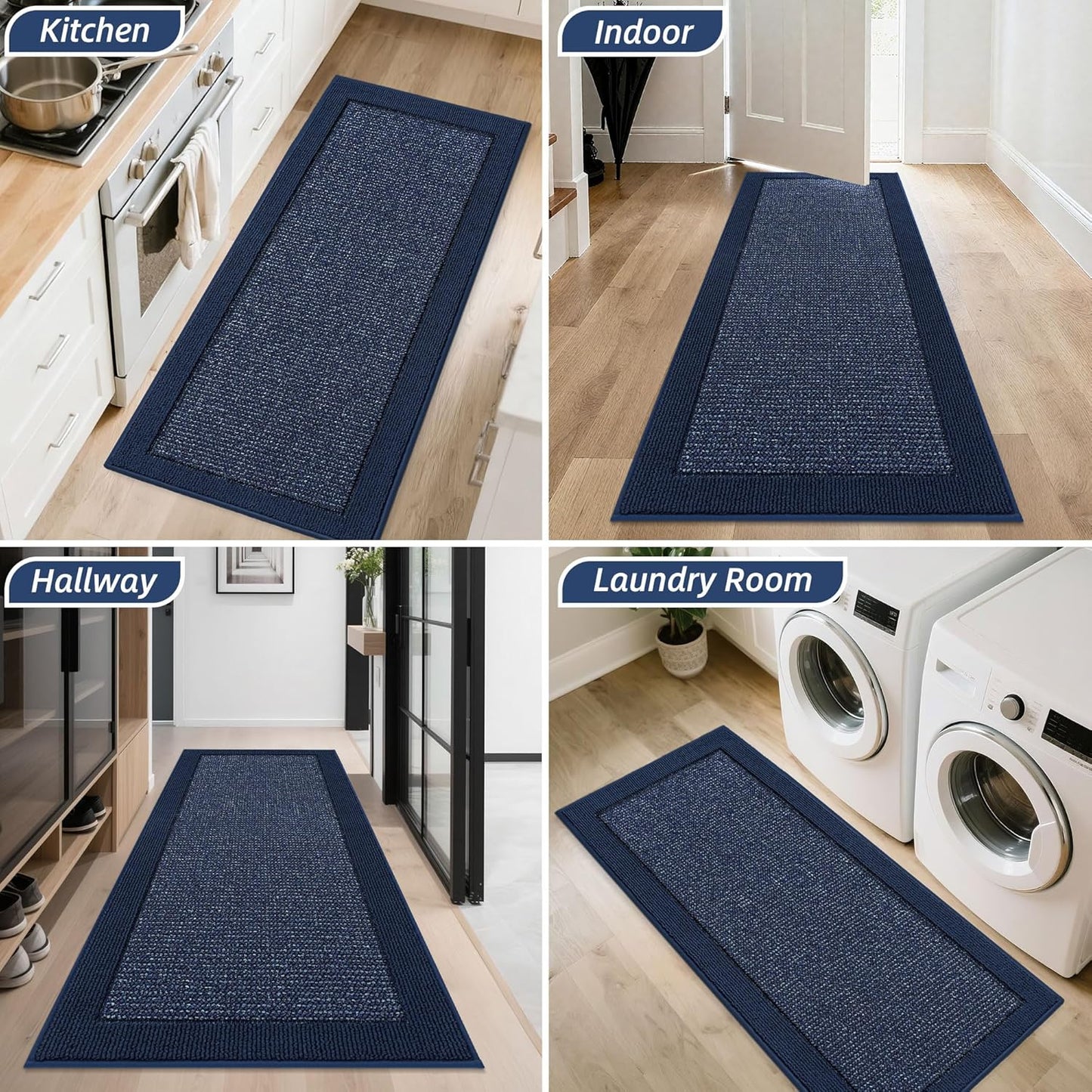 BEQHAUSE Indoor Door Mat 20" x 32", Dirt Trapper Door Mats Non-Slip Entryway Rugs Washable, Resist Dirt Absorbent Welcome Mat, Low Profile Floor Mats for Front Back Door and Entryway, Taupe