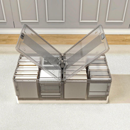 FLEXIMOUNTS 2-Pack Under Bed Storage with Wheels, 108 QT Large Collapsible & Stackable Containers, Foldable Organizer Bins for Blankets, Shoes, Books, Bedroom Closet