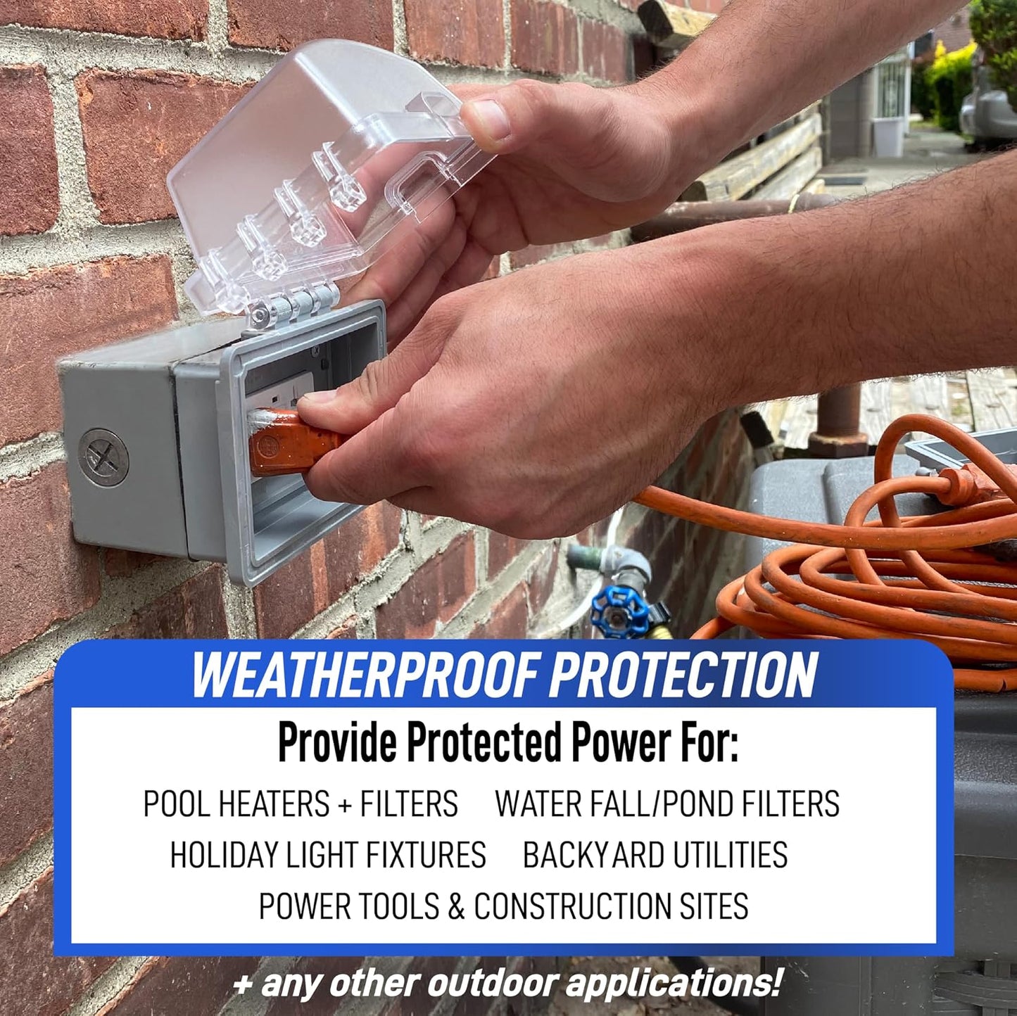 Sealproof 1-Gang Weatherproof In Use Outlet Cover | Horizontal/Vertical Outdoor Plug and Receptacle Protector, Lockable Bubble Cover, UL Extra Duty Compliant, 18 Configurations, Gray