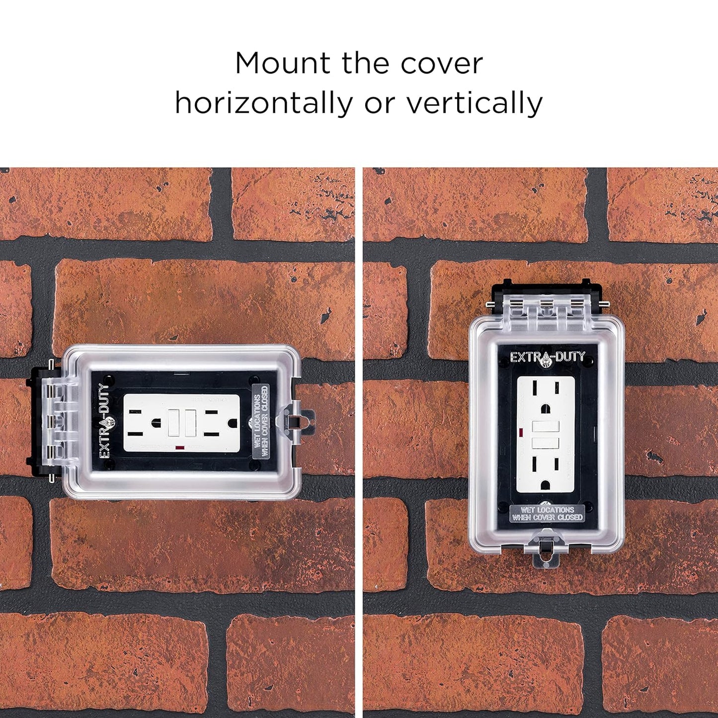 UltraPro Outdoor Outlet Cover, Single Gang Outdoor Outlet Cover Weatherproof Enclosure, Rated for Wet Locations, Outdoor Electrical Box Waterproof Plug Covers, Black, 49204