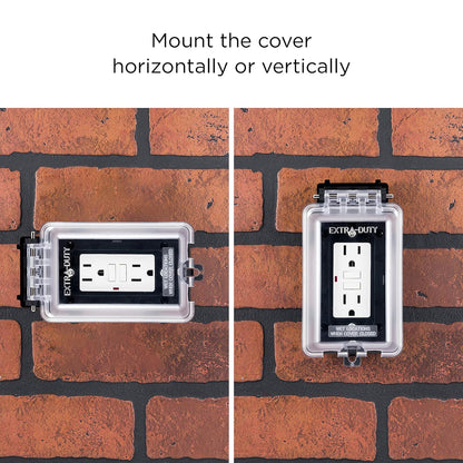 UltraPro Outdoor Outlet Cover, Single Gang Outdoor Outlet Cover Weatherproof Enclosure, Rated for Wet Locations, Outdoor Electrical Box Waterproof Plug Covers, Black, 49204
