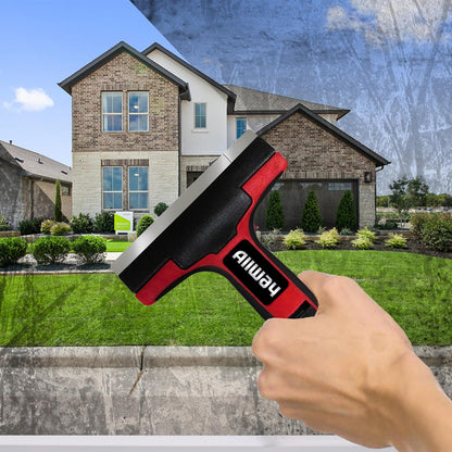 ALLWAY GTS-G Glass & Tile Scraper with Snap-On Blade Guard, 4" | Soft-Grip Handle, Easy Blade Change