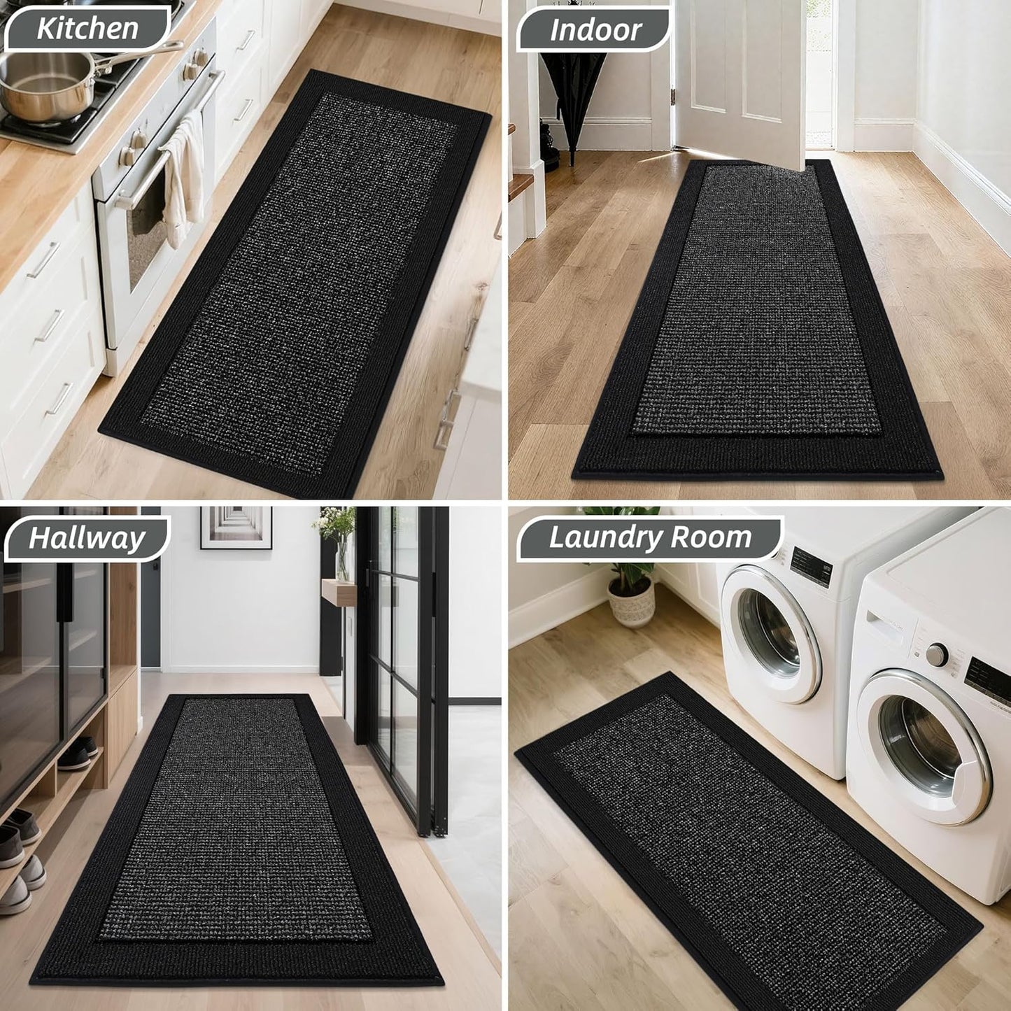 BEQHAUSE Indoor Door Mat 20" x 32", Dirt Trapper Door Mats Non-Slip Entryway Rugs Washable, Resist Dirt Absorbent Welcome Mat, Low Profile Floor Mats for Front Back Door and Entryway, Taupe