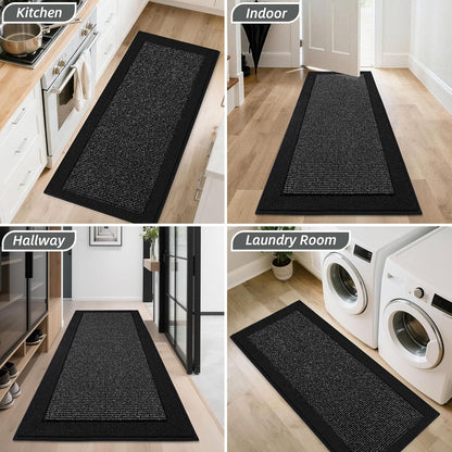 BEQHAUSE Indoor Door Mat 20" x 32", Dirt Trapper Door Mats Non-Slip Entryway Rugs Washable, Resist Dirt Absorbent Welcome Mat, Low Profile Floor Mats for Front Back Door and Entryway, Taupe