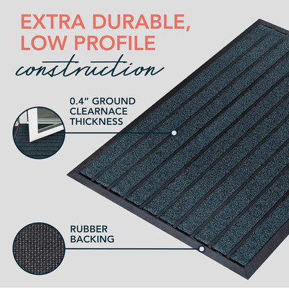 ubdyo Extra Durable Door Mat - Dirt Trapping Outdoor Welcome Mats - Non-Slip Outdoor Indoor Entrance - Low Profile Front Doormat (30" x 17", Bright Brown)