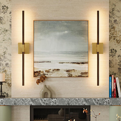8000mAh Battery Operated Wall Sconce with Remote Control, 3000K-6000K Dimmable Black Wireless Rechargeable Wall Sconces Set of Two with Timer Function for Living Room, Bedroom, Stairwell, TV 24 Inch