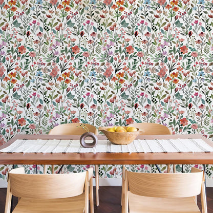 Simon&Siff Floral Peel and Stick Wallpaper, 17.3" x 120" Self Adhesive Wallpaper Boho Flower Kitchen Cabinets Furniture Decorative Renter Friendly Wall Paper