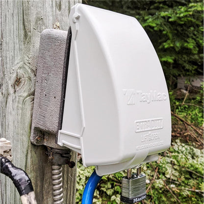 TayMac MX4280WH EXTRA DUTY White 1-Gang Expandable Weatherproof In-Use 2-in. to 3-1/2-in. In-Use Electrical Outlet Cover, Vertical, Outdoor Outlet Cover for Electrical Box, UFAST Configuration
