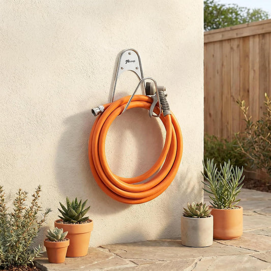 JBscoop Garden Hose Holder Stainless Steel Small Wall Mount Garden Hose Hook, Ideal for Water, Air, Hydraulic Hose, Ropes, Extension Cords Heavy Duty & Rust Proof (1)