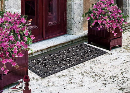 A1HC Outdoor Doormat, Natural Rubber, 18" x48”, Ideal for Outside entryway,Dirt Shoe Scraper,Heavy Duty Door mat for Indoor Outdoor,Rug Mats for Entry,Patio, Welcome Mats