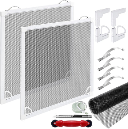 Window Screen Frame Kit 48inX48in Fiberglass Window Screen Replacement Kit Includes Full Set of Tools Suitable for Windows，Framed Mesh Replacement Window Screens, Home, Patio