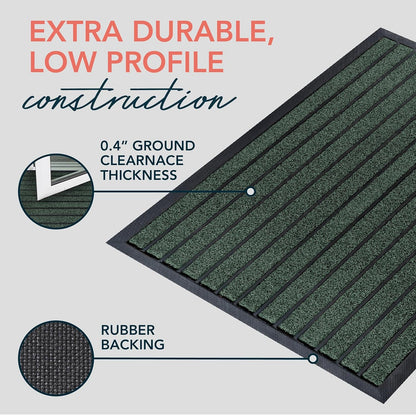 ubdyo Extra Durable Door Mat - Dirt Trapping Outdoor Welcome Mats - Non-Slip Outdoor Indoor Entrance - Low Profile Front Doormat (30" x 17", Bright Brown)