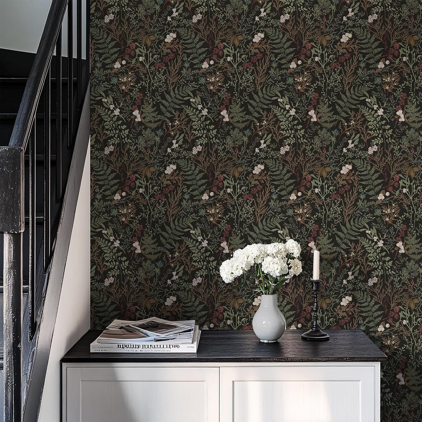 Removable Peel and Stick Wallpaper Boho 17.5 x 118 in Floral for Bedroom Bathroom Easy Peel Off Stick on Wallpaper Contact Paper Renter Friendly Wall Paper