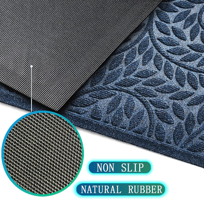 Bulijojo Front Door Mat Entrance,Durable Heavy Duty Welcome Mat,Thick Absorbent Natural Rubber Non Slip Mat,Sturdy Entryway Brown 17"x30"