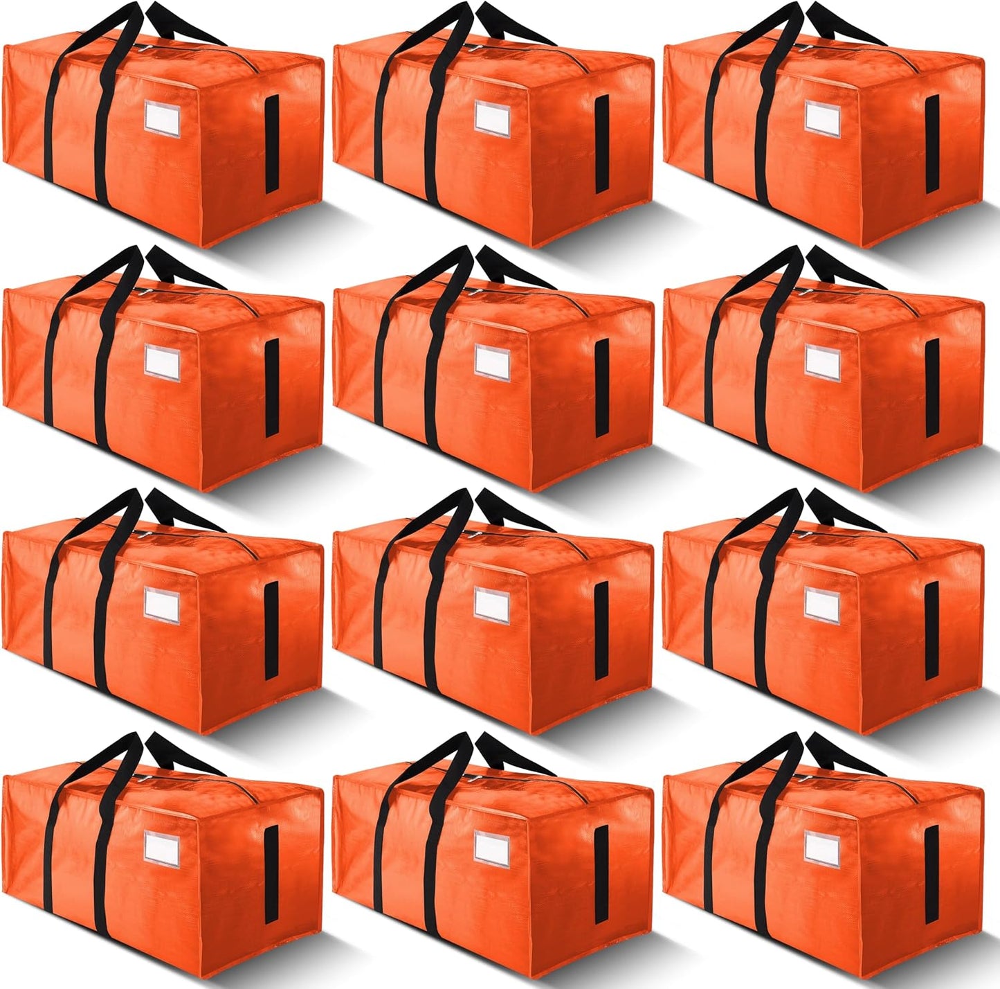HOMESURE Supports 200lbs Heavy Duty Moving Bags - Strong Zipper & Wrap-Around Handles - Water-Resistant Storage Totes, Durable Alternative to Moving Boxes - 8 Pack - Semi-Transparent