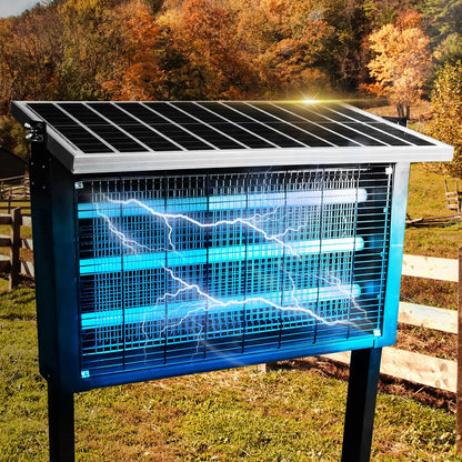 Powerful Large Solar Bug Zapper for 3000 sq.ft with 13FT Extension Cord | Rechargeable Outdoor Mosqutio Killer with 13W Solar Panel, Waterproof Solar Bug Zapper for Patio Garden Backyard RV Camping