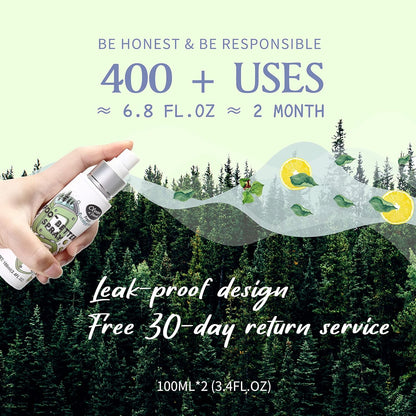 Clean-n-Fresh Toilet Spray, 6.8 Fl.oz Poo Spray | Up to 400+ Uses, 100% Natural Plant Essential Oil Citrus Scent, Bathroom Deodorizer