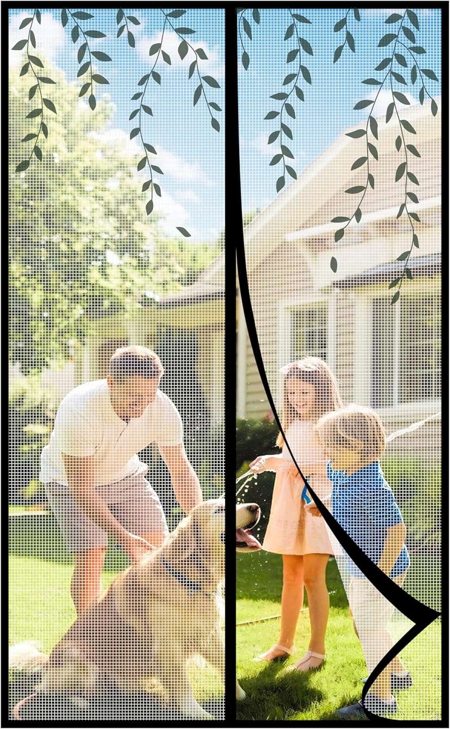 Mesh Screen with Magnetic Closure-Keeps Bugs Out Let Breeze in, Heavy Duty - Pet and Kid Friendly, Works with Front, Sliding Doors (38 x 82 Inch)