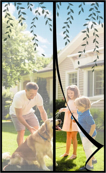 Mesh Screen with Magnetic Closure-Keeps Bugs Out Let Breeze in, Heavy Duty - Pet and Kid Friendly, Works with Front, Sliding Doors (38 x 82 Inch)