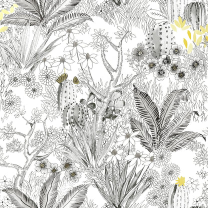 Wudnaye Boho Peel and Stick Wallpaper Catus Wallpaper 17.7" x 118.1"Vintage Floral Wallpapers Peel and Stick Botanical Removable Wall Paper Boho Self Adhesive Contact Paper for Bathroom Cabinets