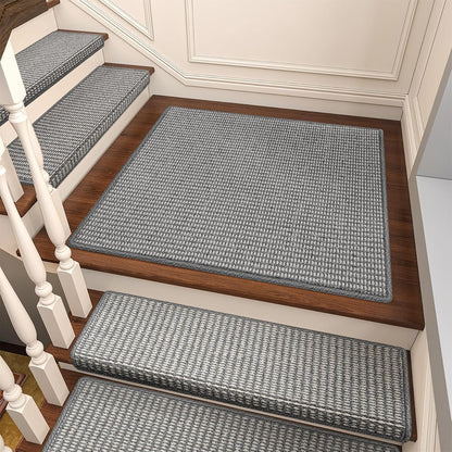 Brakki Bullnose Carpet Stair Treads, Non Slip Stair Treads for Wooden Steps Indoor, Stair Runner, Soft Stair Rugs, Edging Stair Protectors, Washable, 29.5"x9.5"x1.5" 14pcs, Beige