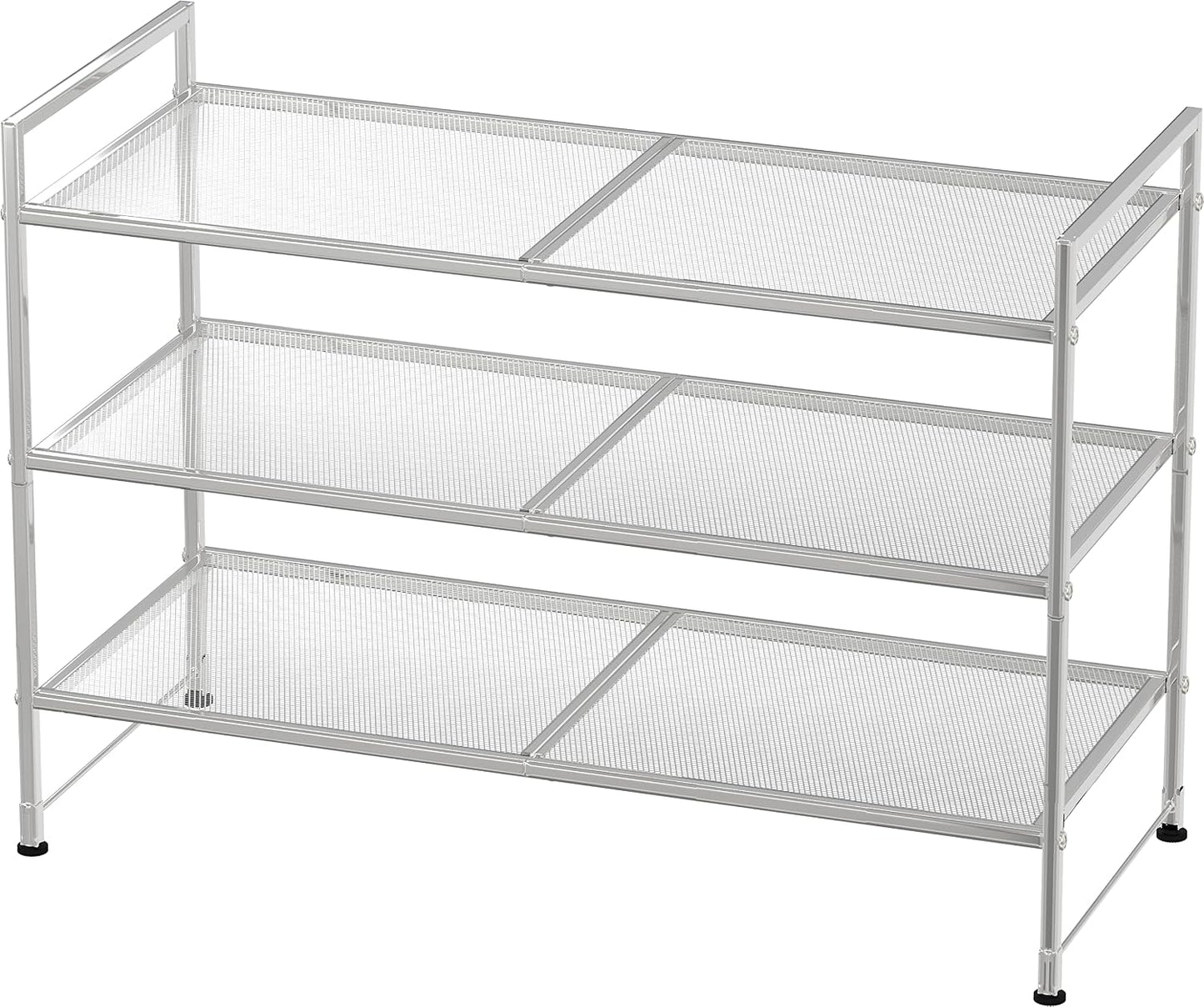 Simple Houseware 3-Tier Stackable Shoes Rack Storage Shelf, Black