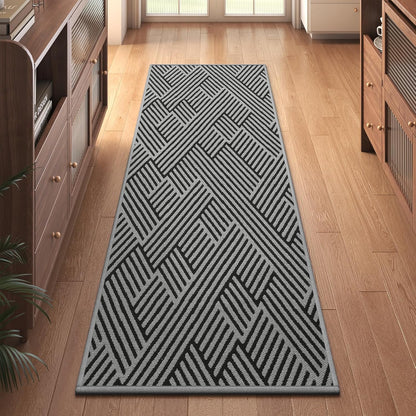 Door Mat Indoor Outside Entrance 17"x30", Low-Profile Non Slip Outdoor Inside Doormat Entryway Mat, Dirt Resistant Absorbent Front Porch Welcome Entry Mats, Washable Easy Clean, Brown