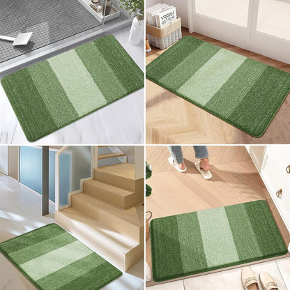 Kitinjoy Indoor Outdoor Door Mat, 32x20 Non-Slip Absorbent Dirt Trapper, Low-Profile Washable Inside Entrance Front Floor Mat, Sturdy Soft Entry Doormats for Entryway, Grey