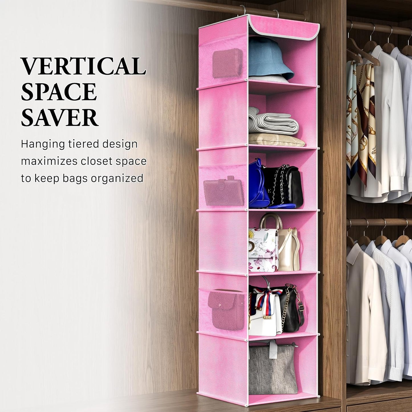 Simple Houseware 6 Shelf Hanging Closet Organizer, Gray