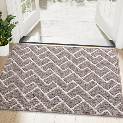 OLANLY Front Door Mat, Non-Slip Rubber Backing, Dirt Resistant and Absorbent, Washable, Easy to Clean Low-Profile Indoor Doormat for Back Door, Entryway, Inside Entrance, 32x20, Grey