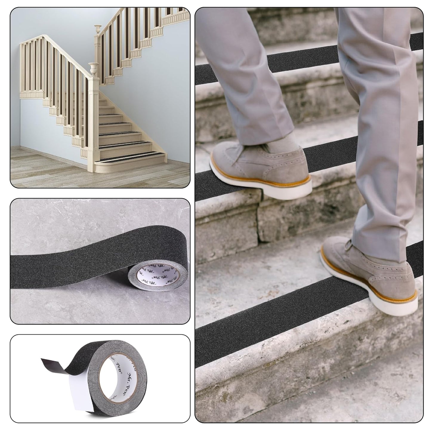 Mr. Pen- Grip Tape, 2 Inch, 23 Feet, Anti Slip/Non Skid Tape, Grip Tape | Friction Tape for Stair, Black Grip Tape Roll, Waterproof